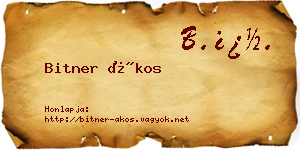 Bitner Ákos névjegykártya